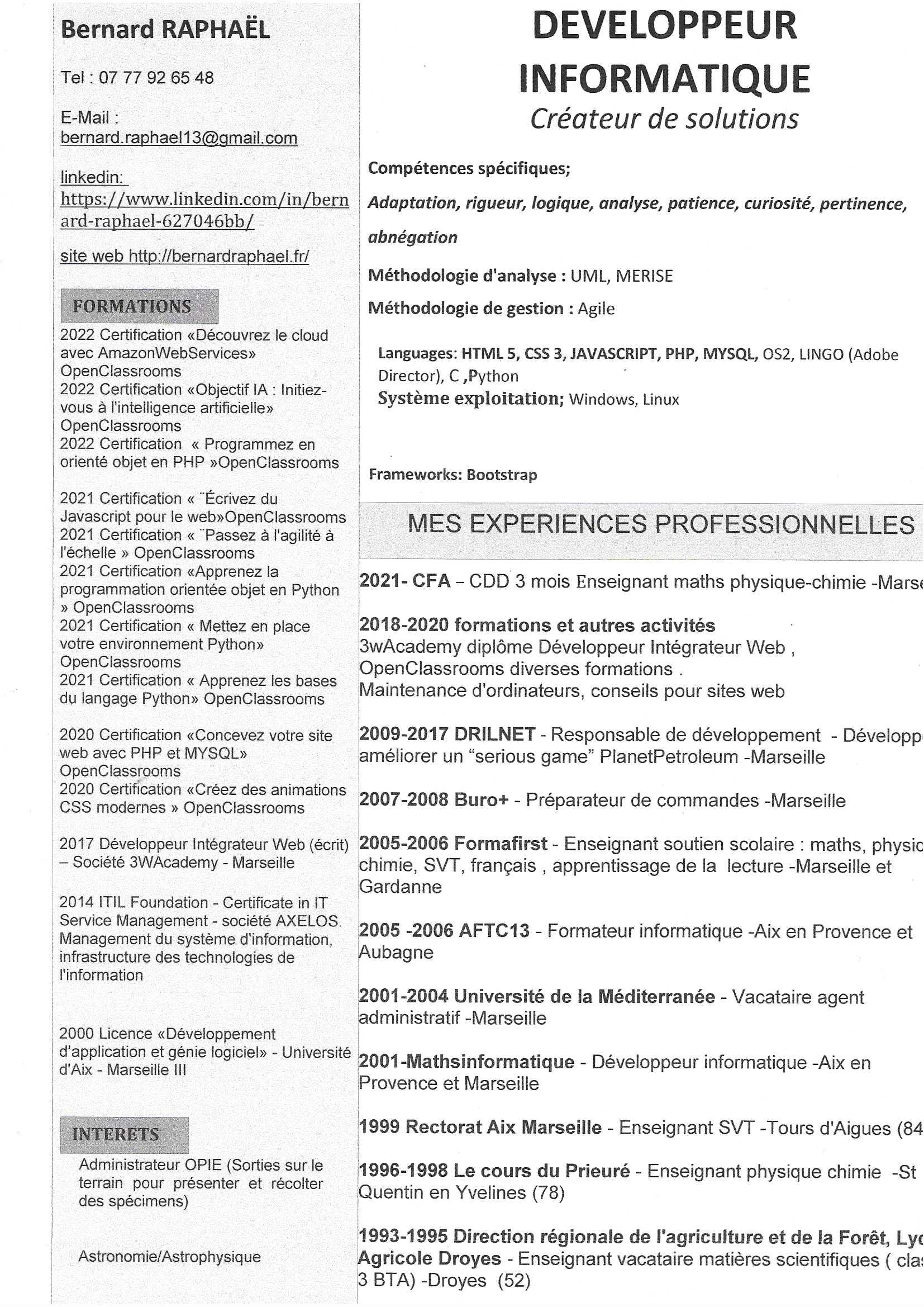 mon cv